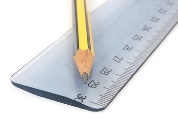 Image showing pencil and ruler