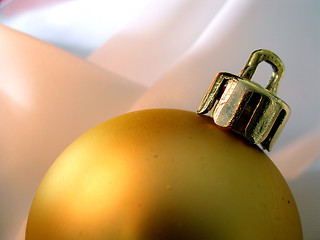 Image showing Christmas golden ball close-up