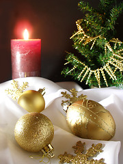 Image showing Christmas decoration with pine tree