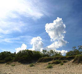 Image showing clouds above dunes