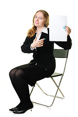 Image showing Businesswoman with a blank 