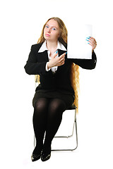 Image showing Businesswoman with a blank 