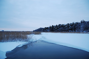 Image showing Ice-hole in a lake