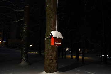 Image showing Winter bird-house