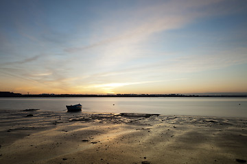 Image showing Sunset on the river.