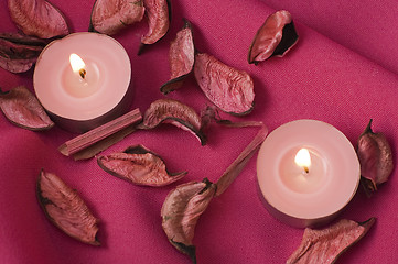 Image showing pink candles