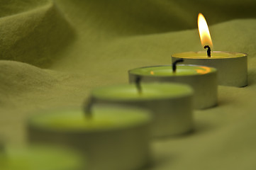 Image showing green candles