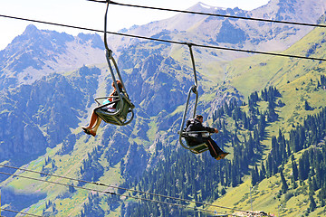 Image showing cable  car on mountain