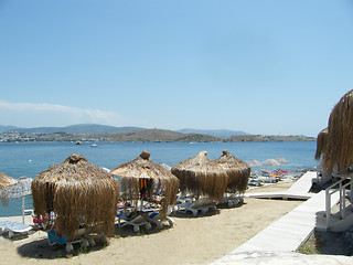 Image showing umbrella, beach chair