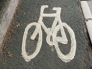 Image showing Bike lane sign