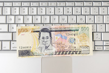 Image showing Money on Computer Keyboard