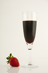 Image showing Strawberry and Red Wine