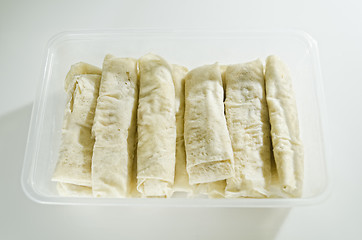 Image showing Bananas in Spring Roll