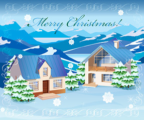 Image showing Christmas rural landscape 