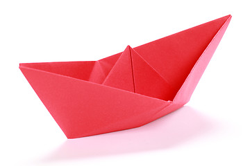 Image showing Red paper boat