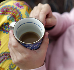 Image showing Woman with cofee