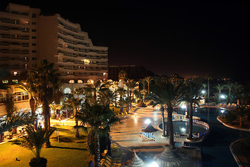 Image showing Hotel pool at night