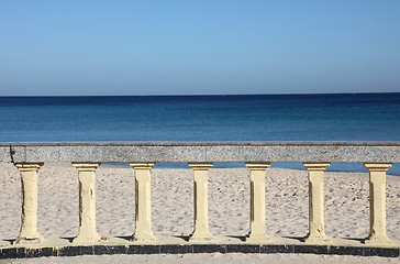 Image showing Promenade and beach of traditional seaside resort of Sousse, Tunisia