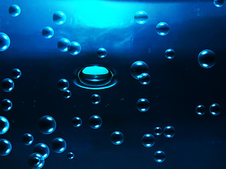 Image showing background  blue water with bubble