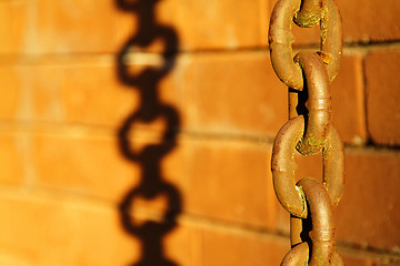 Image showing Old rusted chain