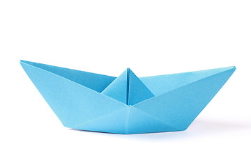 Image showing Blue paper boat