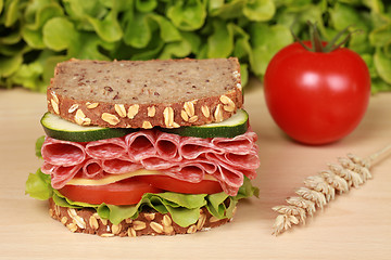 Image showing Salami Sandwich