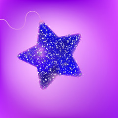 Image showing Postcard with a twinkling purple star. EPS 8