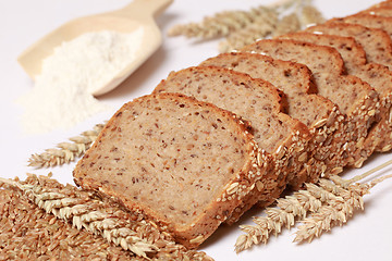 Image showing Slices of a whole wheat bread