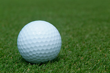 Image showing Golf-ball on green