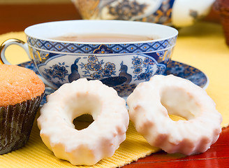 Image showing Tea and cake