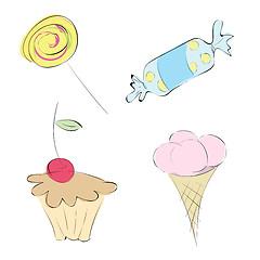 Image showing sweets. stylized drawings