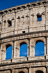 Image showing Colosseum with blue sky