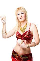 Image showing blonde woman bellydancer