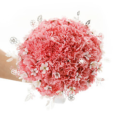 Image showing bouquet of pink carnations