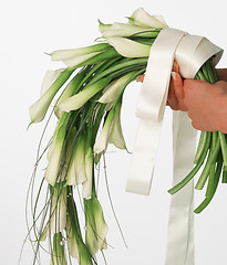 Image showing Bouquet of white callas