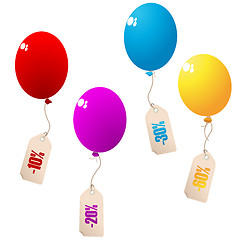 Image showing Discount balloons with price tags