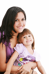 Image showing Portrait of a smiling mother and her daughter