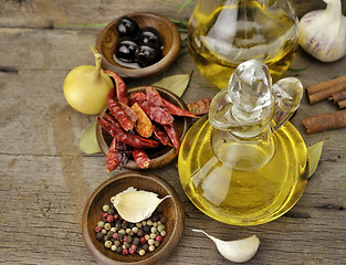 Image showing Olive Oil And Spices