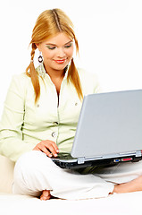 Image showing Beauty with laptop