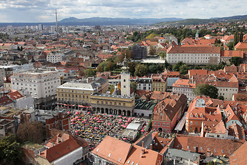 Image showing Aerial view of Zagreb, the capital of Croatia