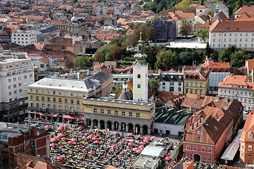 Image showing Aerial view of Zagreb, the capital of Croatia