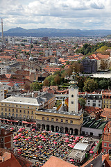 Image showing Aerial view of Zagreb, the capital of Croatia