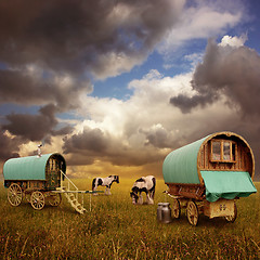 Image showing Gypsy Wagons, Caravans