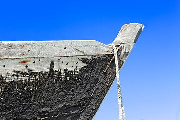 Image showing Prow of the wooden boat