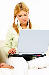 Image showing Beauty with laptop