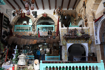 Image showing Interior of arabic coffee bar, Sousse, Tunisia