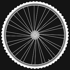 Image showing white Bike wheels isolated black background vector