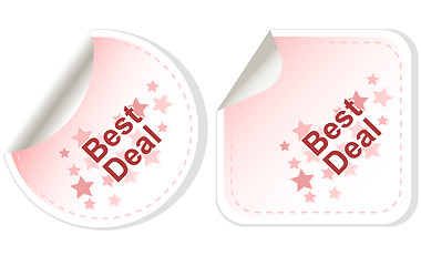 Image showing Best Deal stickers Button set card Vector