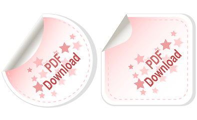 Image showing set of red pdf download vector icon isolated on white