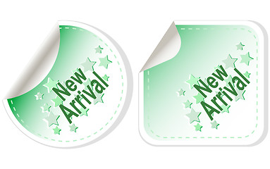 Image showing New Arrival stickers vector set label isolated on white